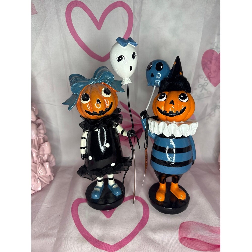 Ghoulish Halloween Pumpkin Head Couple